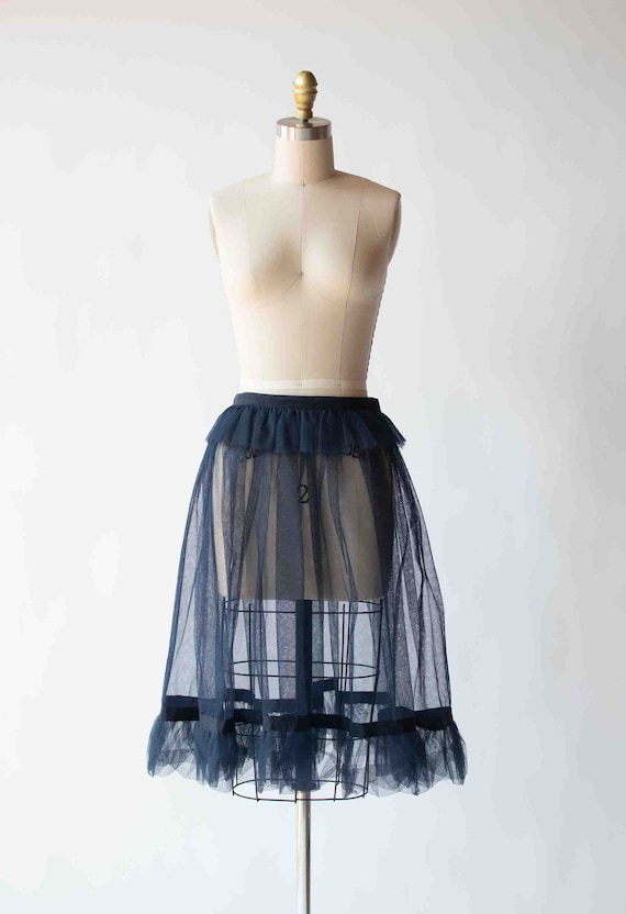 Navy Tulle Skirt | Yves Saint Laurent Rive Gauche - image 2