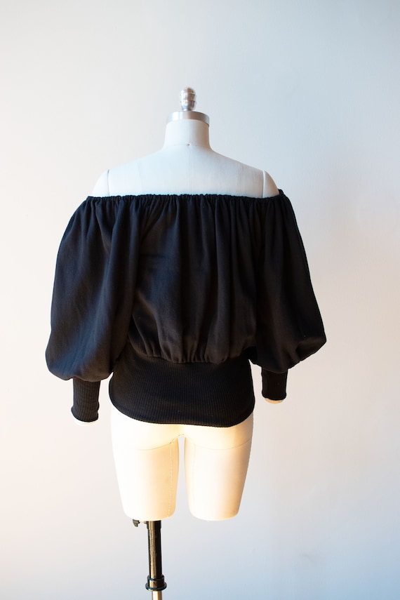 1980s Black Bishop Sleeve Sweatshirt | Norma Kama… - image 4