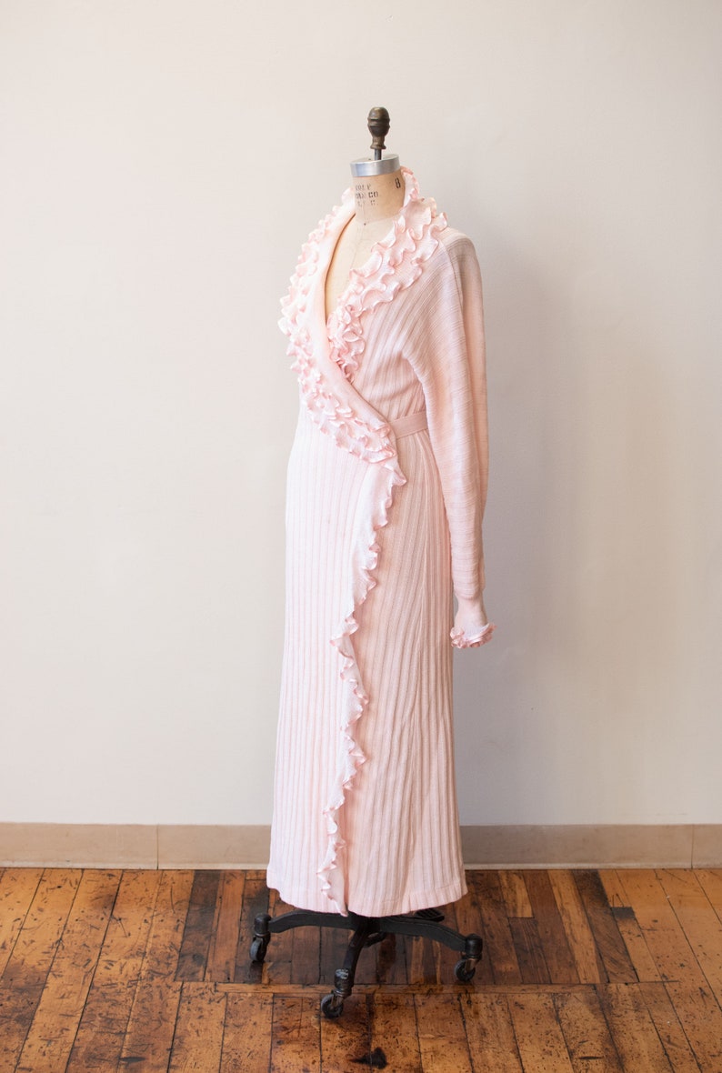 1980s Pink Knit Duster Liseuses Poggi image 7