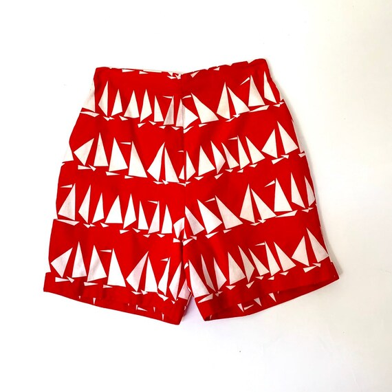 1950s Catalina Sailboat Print Shorts / 50s High wa