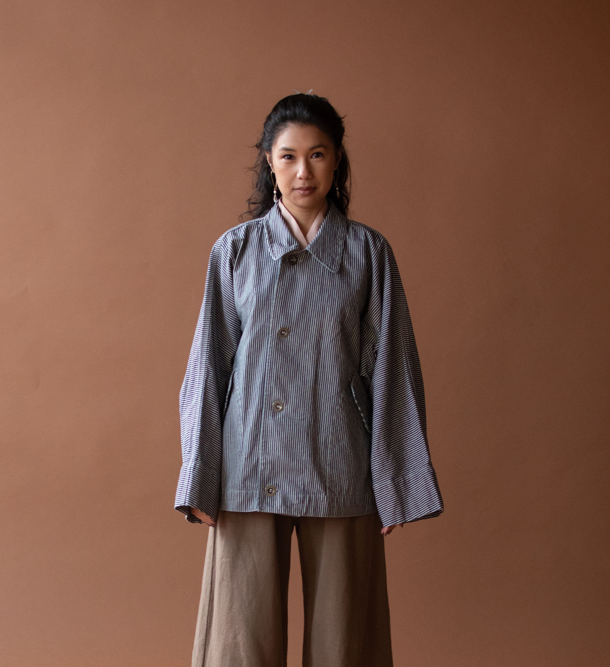 プランテーションplantationセットアップジャケットisseymiyake Engineer Stripe Jacket | Plantation Issey Miyake - Etsy