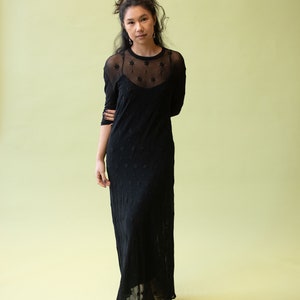 1990s Black Embroidered Mesh Dress Vivienne Tam image 3