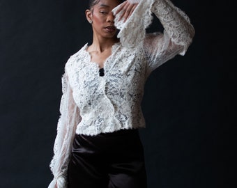 1990s Lace Blouse | Bill Blass