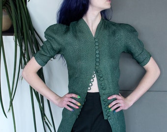 1930s Green Lamé Blouse | FOGA