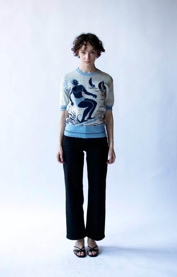 1940s Surfer Novelty Knit Top - image 4