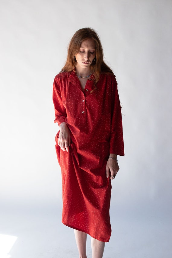 1970s Red Cotton Dress | Marimekko