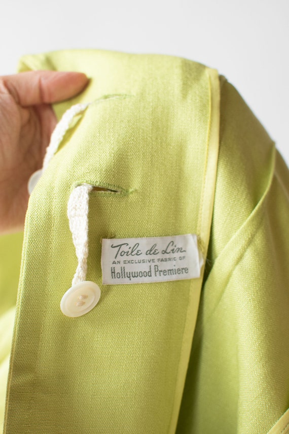 1940s Chartreuse Linen Blazer - image 4