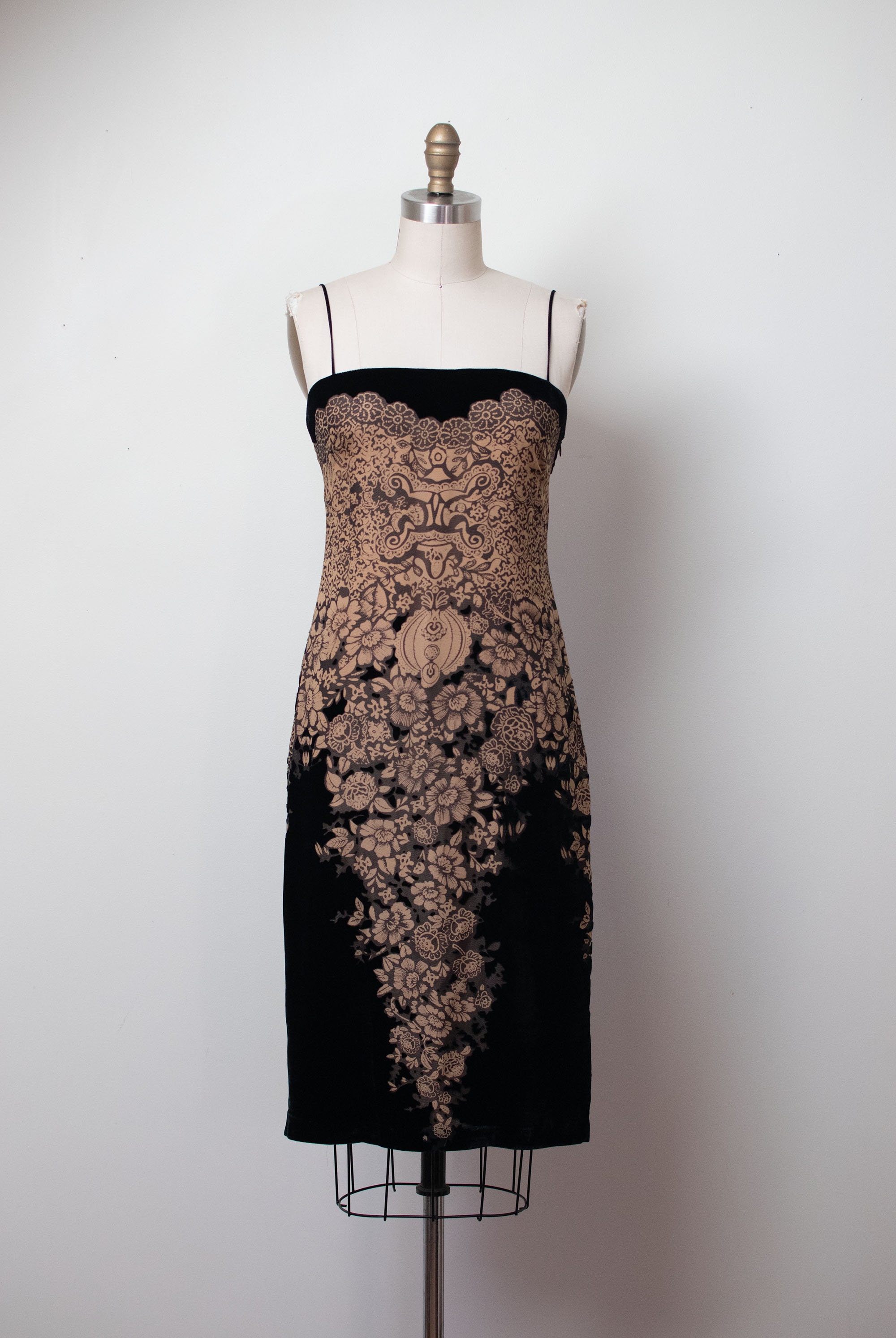1990s Burnout Velvet Dress Laundry Shelli Segal Etsy India