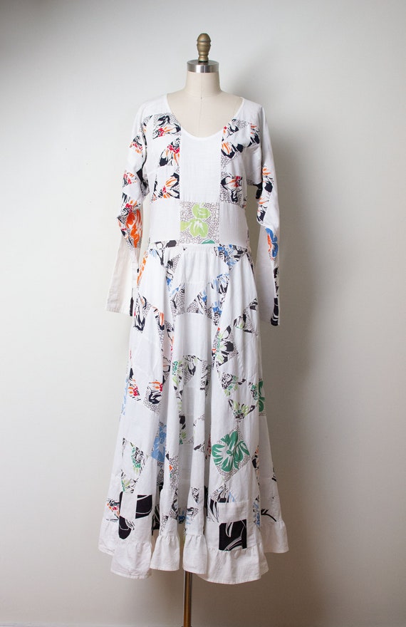 1990s Patchwork Dress / Quilted Dress - image 1