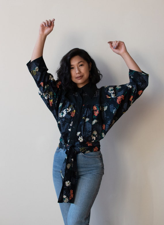 Dark Floral Print Blouse | Koos van den Akker - image 3