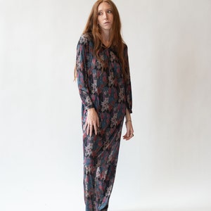 1970s Floral Print Silk Jersey Set Vintage 70s Missoni Tunic and Pants image 4