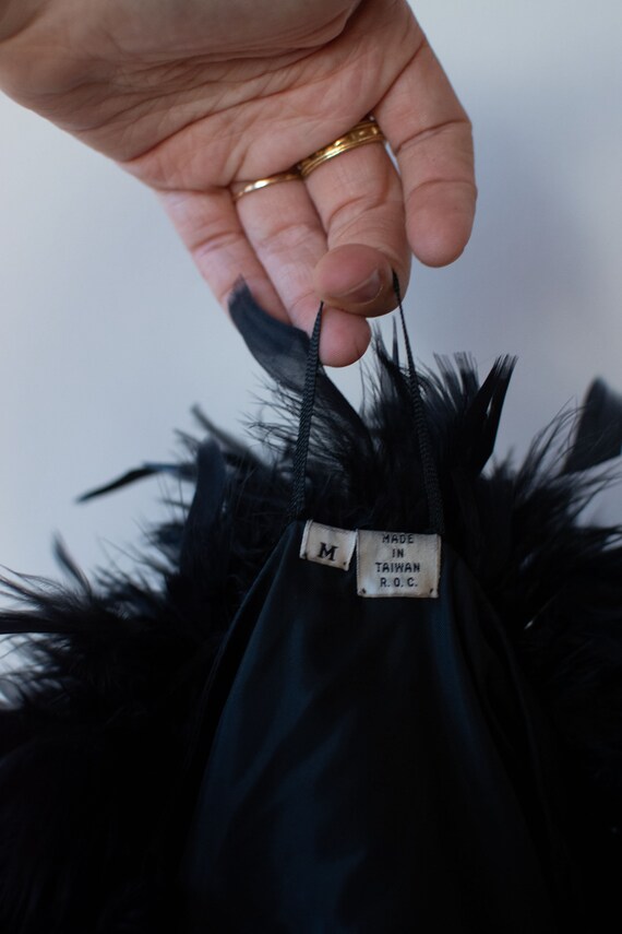 1980s Black Feather Jacket - image 6