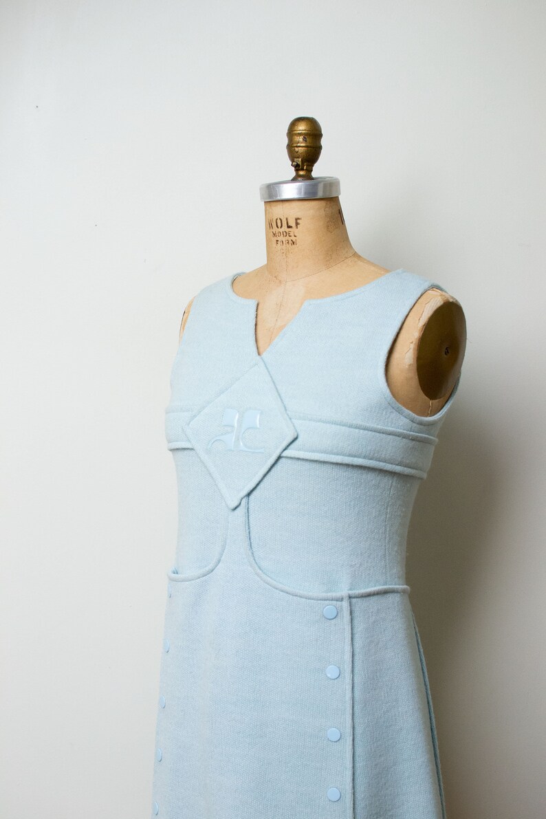 1970s Courreges Dress / 70s Baby Blue Wool A Line Mod Space - Etsy