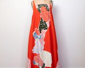 Abstract Print Orange Dress Marimekko 1978