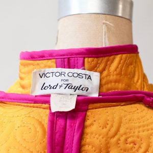 1980s Shocking Pink Quilted Coat Victor Costa image 6