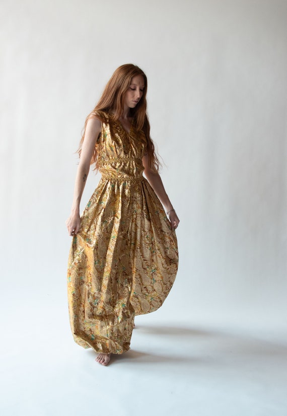 1960s Gold Lame Jumpsuit - image 1