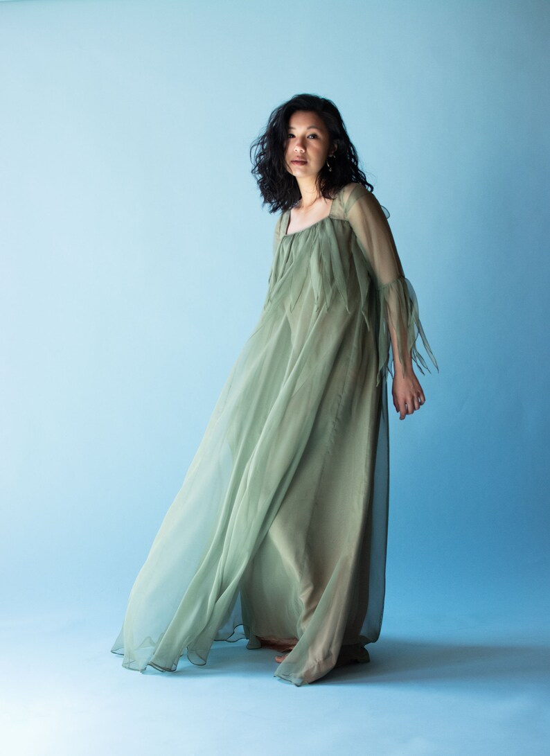 1970s Jean Varon Green Dress or Coat