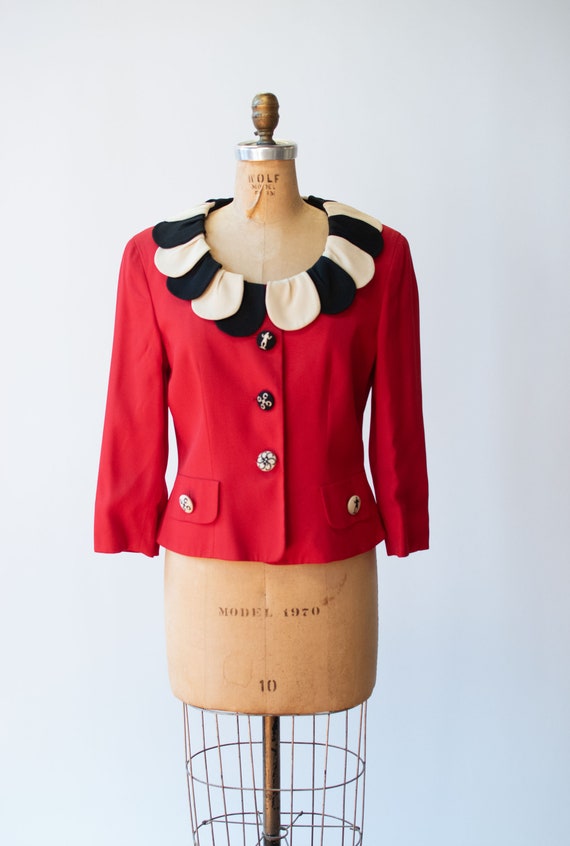 Petal Collar Red Jacket | Moschino Cheap & Chic - Etsy