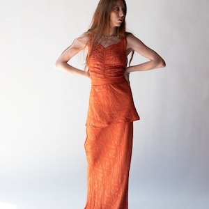 1930s Orange lamé Gown 30s Dress image 3