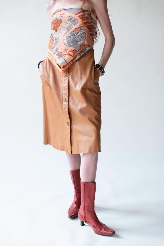 A-Line Leather Skirt | Bonnie Cashin