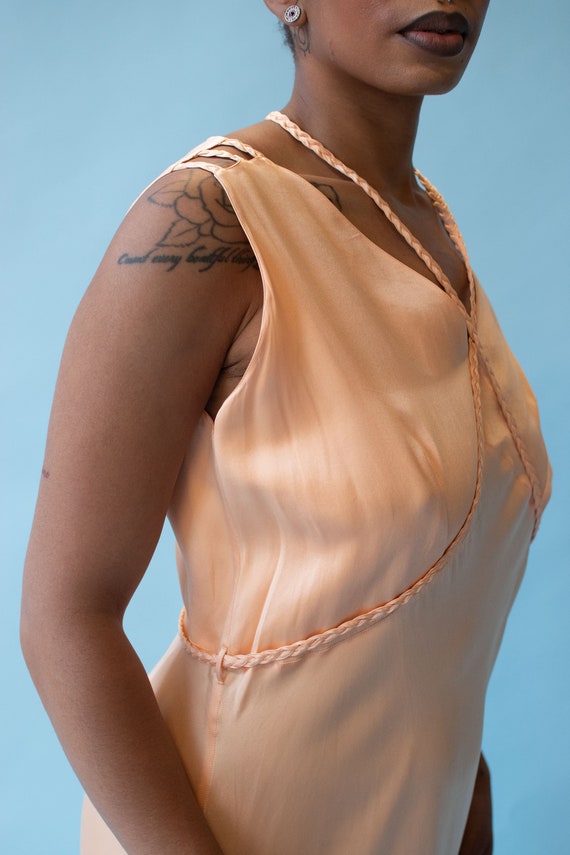 1930s Peach Bias Cut Nightgown | Barbizon - image 5