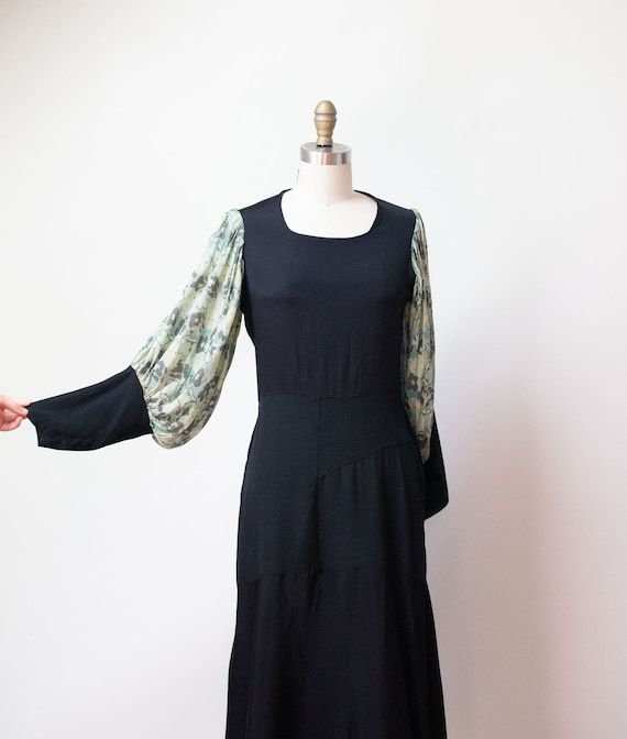 1930s Bishop Sleeve Dress / 30s Balloon Sleeve Ray