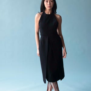 1970s Black Halter Dress | Halston