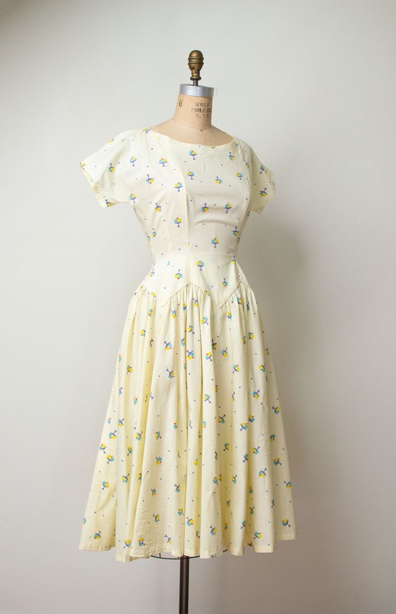 1950s Ice Cream Print Dress | 50s Novelty Print Su