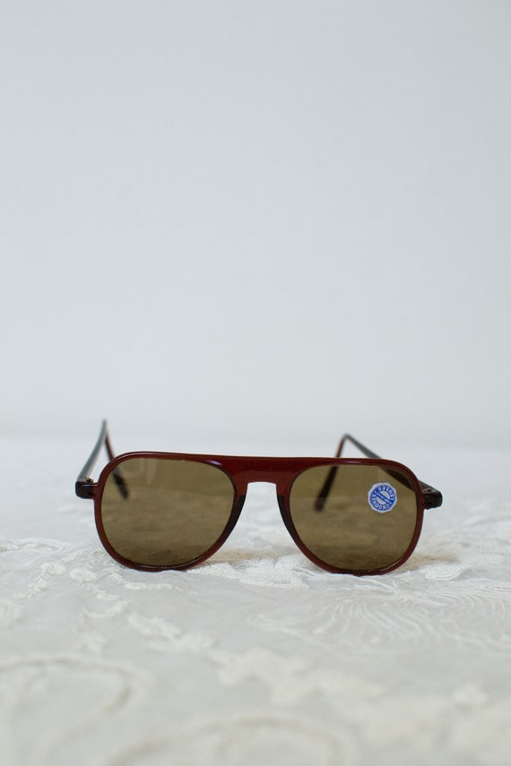 1940s Sunglasses / 40s Solarex Brown Aviator Glas… - image 2