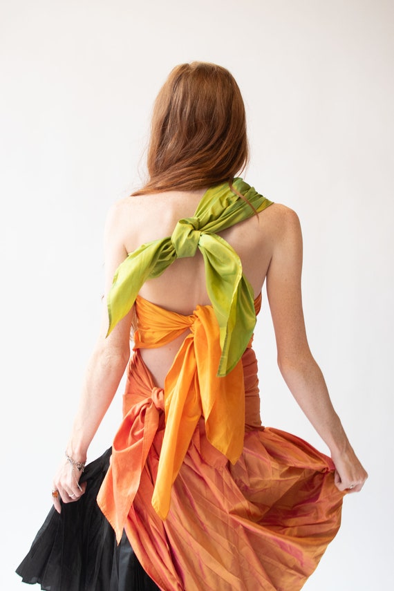 1990s Sculptural Silk Dress - image 3