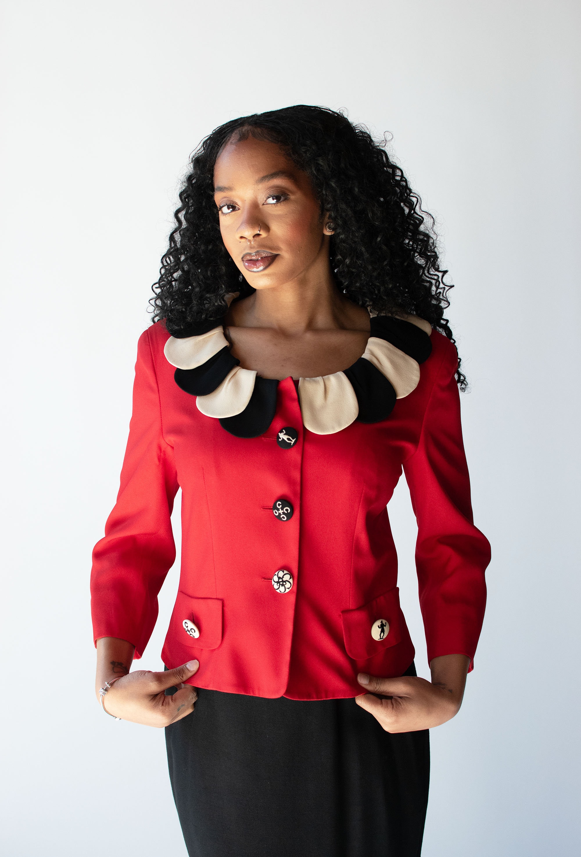 Petal Collar Red Jacket | Moschino Cheap & Chic - Etsy