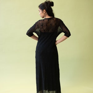 1990s Black Embroidered Mesh Dress Vivienne Tam image 4