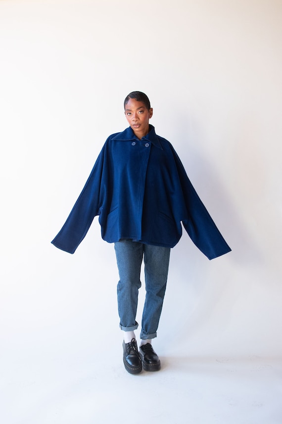 1990s Cobalt Wool Cocoon Coat