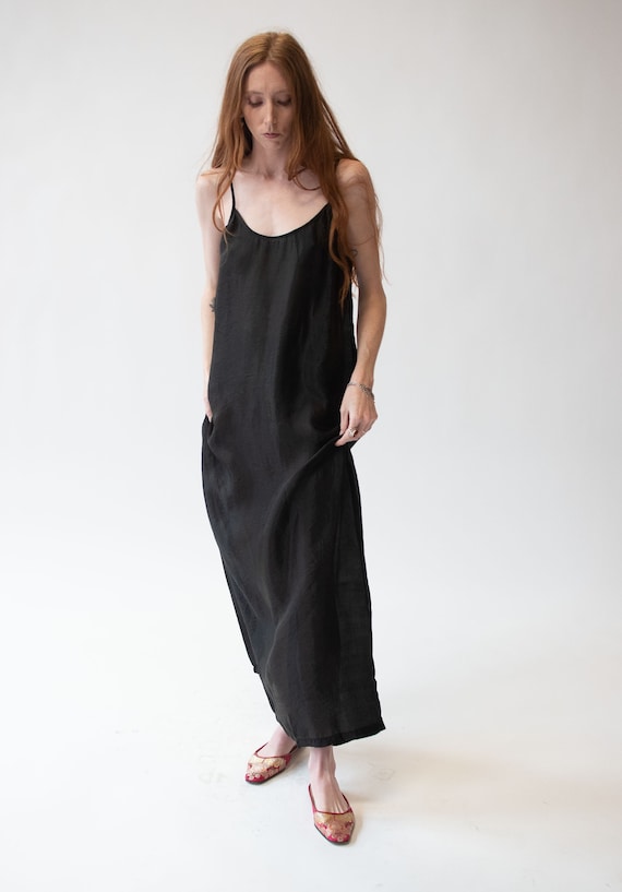 1990s Black Slip Dress