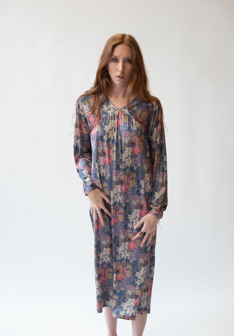 1970s Floral Silk Jersey Dress Missoni image 1