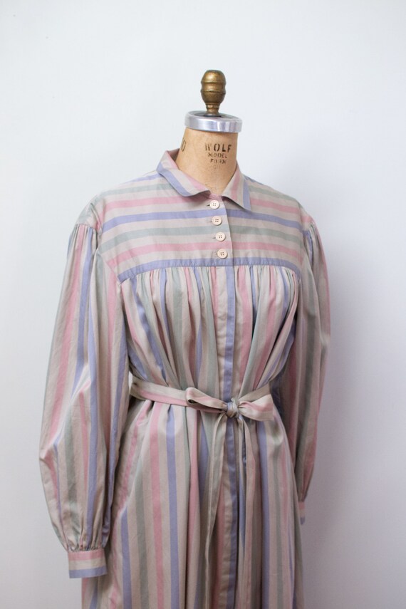 1980s Striped Shirtdress | 80s Cotton Dress Adele
