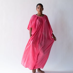 1970s Pink Gauze Angel Sleeve Dress image 5
