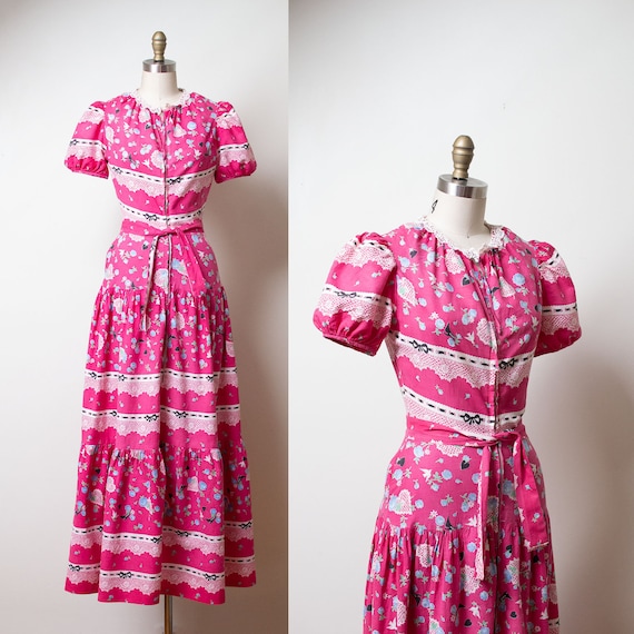 1940s Novelty Print Dress
