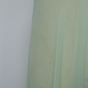 1940s Chiffon Cut Out Gown / 30s 40s Sheer Pastel Color Block Dress image 10