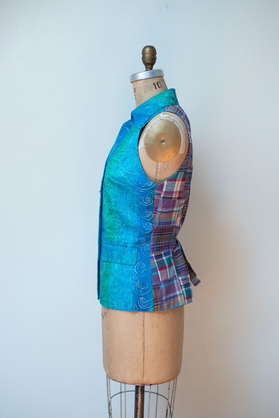 1990s Ombre + Madras Vest | Todd Oldham - image 4