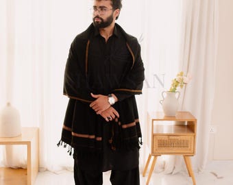 Oversize Meditation Blanket or Full Size Wrap for Spiritual Evenings Large Pakistani Soft Wool Shawl for Yoga Prayer or Gifting