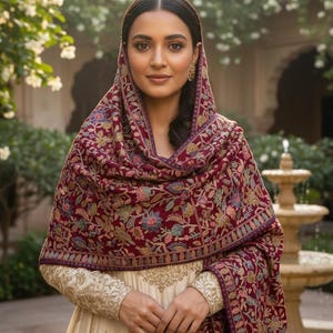 Red Kashmiri Shawl - Etsy display picture 2