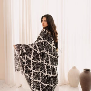 Pashmina Kashmiri Aari Embroidery Scarf, Embroidered Kashmiri Shawl, Winter Wrap, Christmas Gift