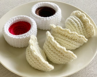 Crochet Patterns: Dumpling and Dipping Sauce - by Luluslittleshop