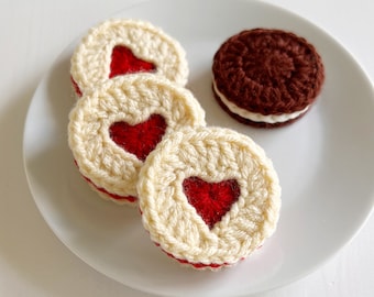 Crochet Pattern (with chart and video): Heart Filled Cookie - by Luluslittleshop