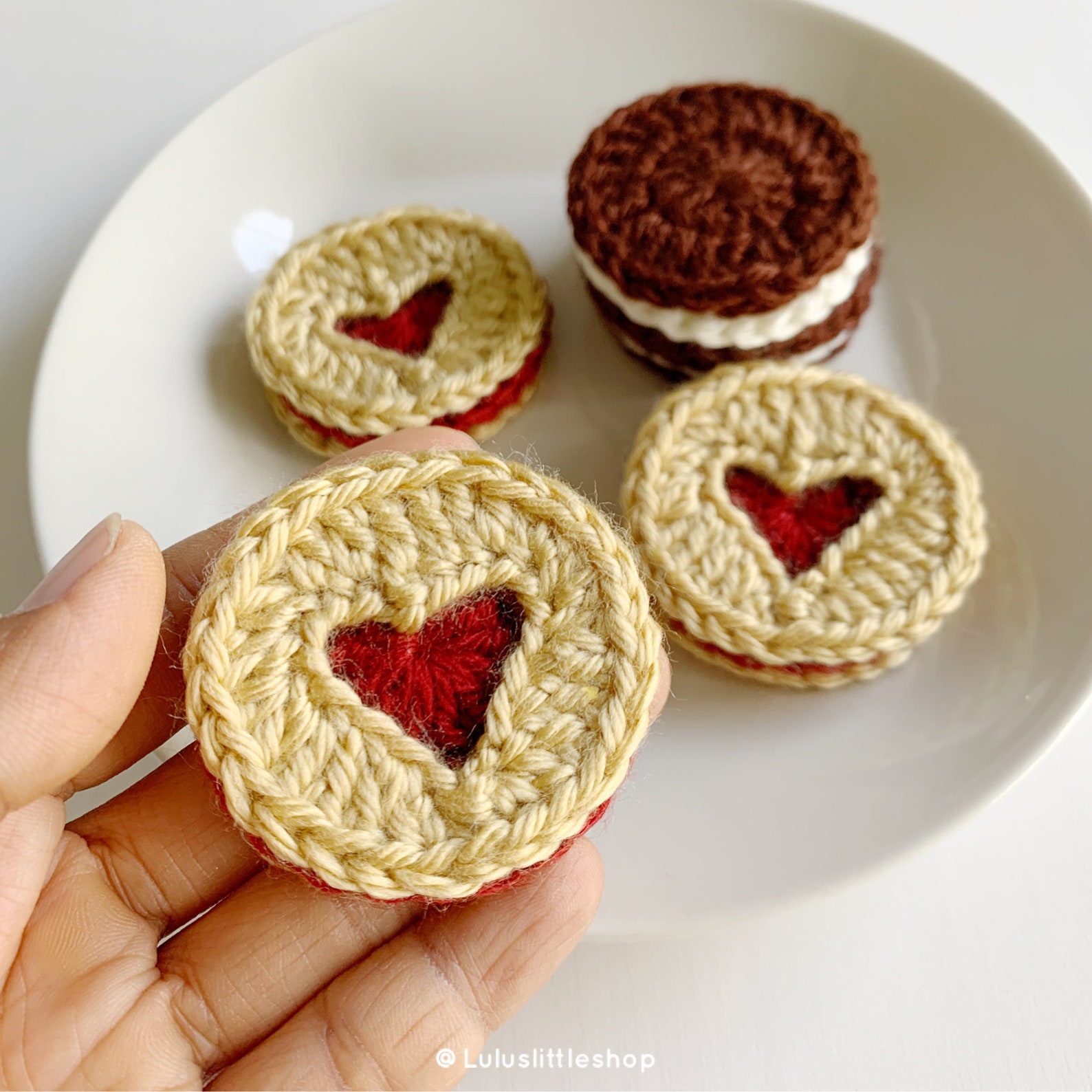 Crochet Pattern with chart Heart Filled Cookies by Etsy