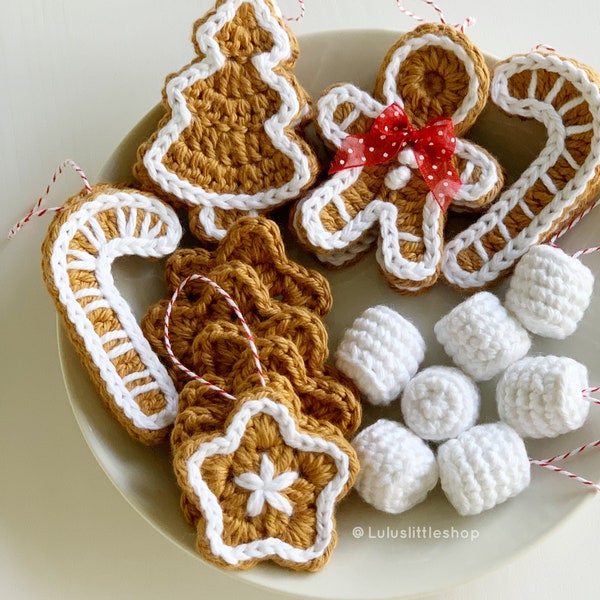 Crochet Pattern: Gingerbread Cookies - by Luluslittleshop