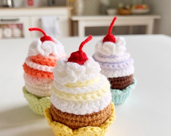 Crochet Pattern: Cupcake with Toppings - by Luluslittleshop