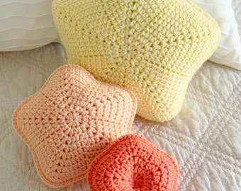 Crochet Pattern (with video): Star Puff Pillow - by Luluslittleshop