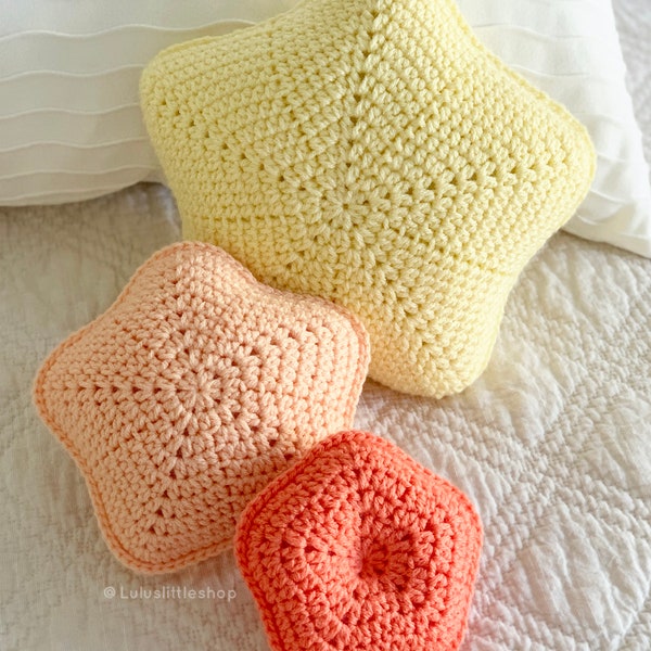 Crochet Pattern (with video): Star Puff Pillow - by Luluslittleshop